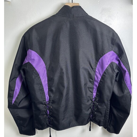 NexGen Motorcycle Jacket Black Purple Waterproof Nylon Zip Out Liner Large - Picture 5 of 16